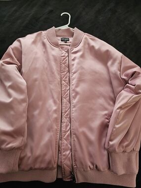 Steve Madden Pink Satin Bomber Jacket